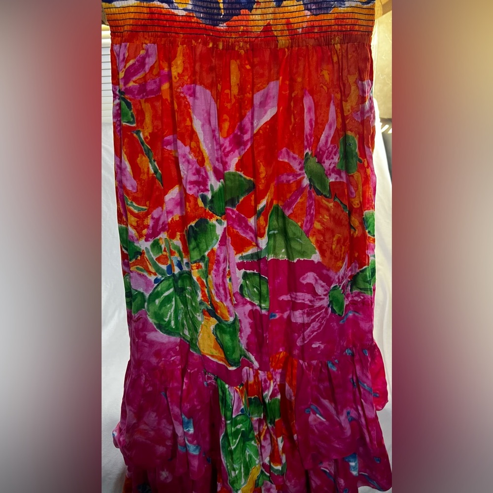 Lauren Ralph Lauren Maxi Dress, Size Medium, tiered w/ adjustable straps. - Picture 6 of 8